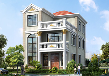 新農村小開間三層樓房設計圖，占地100平米左右