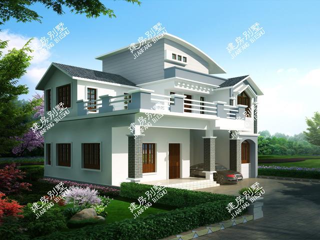 2套兩層農村自建房設計，面寬15.8米都帶車庫，第二棟屋頂設計非常特別