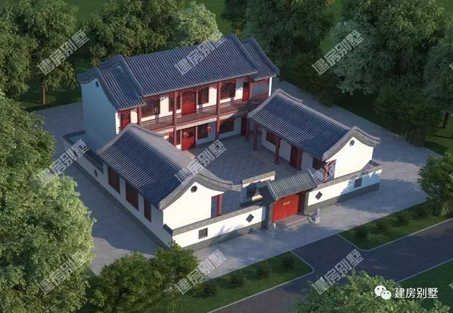 復古風格的的三合院別墅設計，這樣的住宅很保值，傳給后代有意義