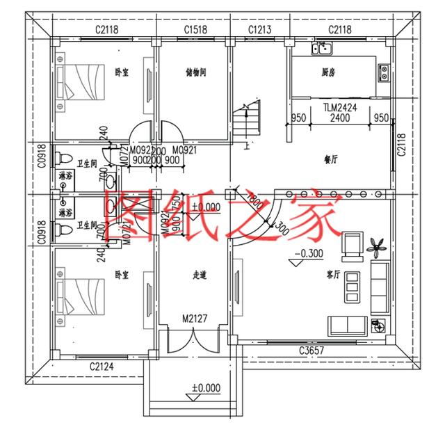 160平米三層別墅，14X13米戶型方正實用，農村自建房的首選！
