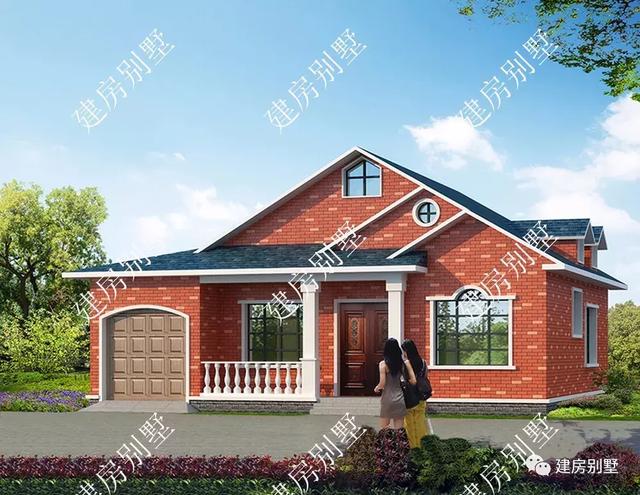 一層農村自建房設計圖，主體造價15萬左右，第二棟有3個臥室1個車庫