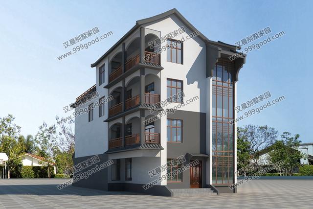 兩面鄰居開間只有8.8米，怎么建房？看看這套花50萬建成的中式別墅！