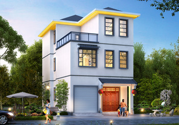 25萬農(nóng)村三層樓房新款圖片及施工圖，帶車庫，小開間大進(jìn)深