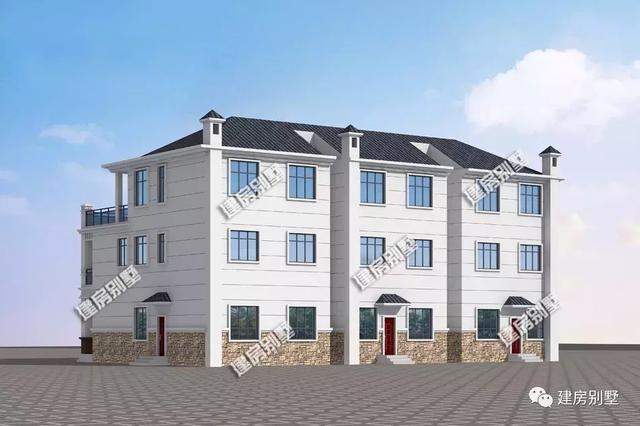 農村自建三層三拼別墅設計，25×14.5米，建成后全村人都羨慕！