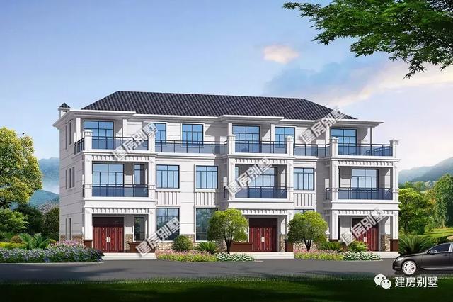 農村自建三層三拼別墅設計，25×14.5米，建成后全村人都羨慕！