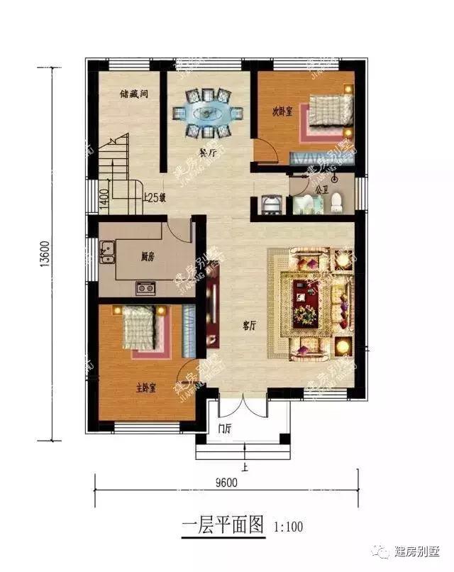 兩套農村自建房設計，二層三層面寬都是9.6米，第一棟建起來主體25萬