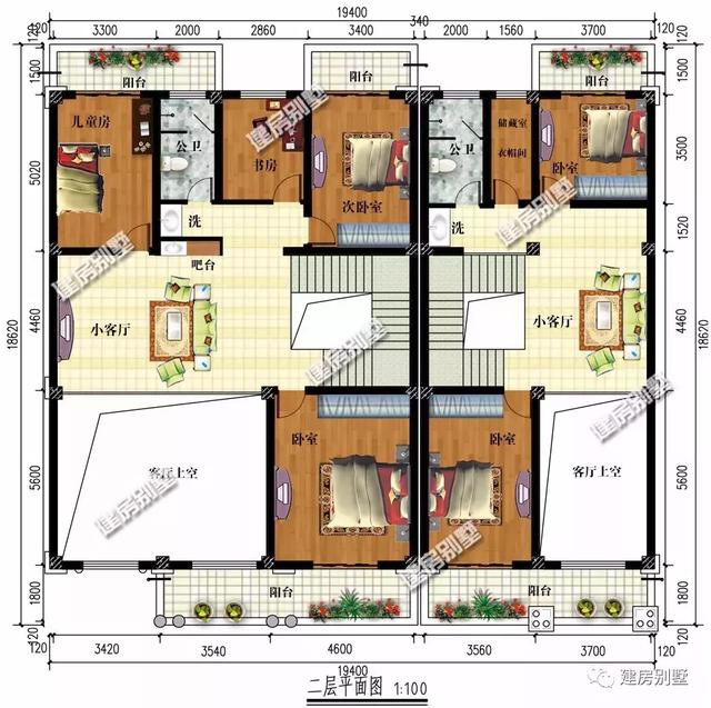 在老家修建一棟三層雙拼別墅設計，19.4×17.1米寬敞又大氣，何必眷戀北上廣