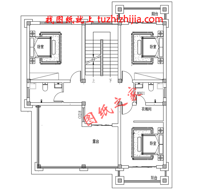農(nóng)村60萬別墅款式戶型圖及外觀效果圖,客廳中空