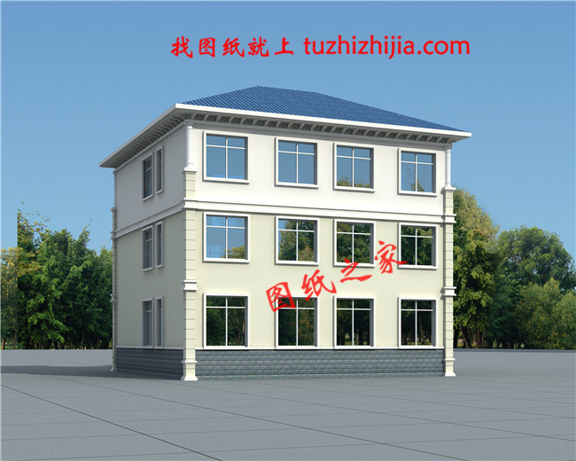 三層雙拼別墅效果圖及戶型圖,占地150平米