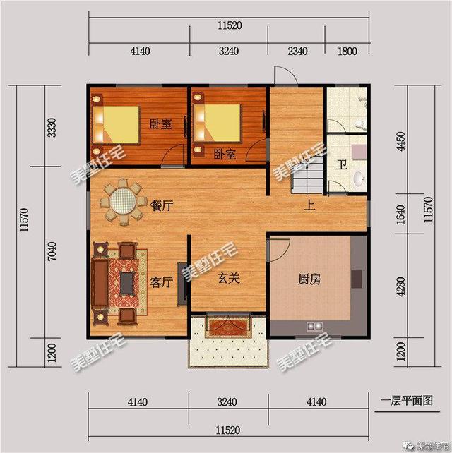 11x11米農(nóng)村兩層別墅設(shè)計(jì)圖紙，外觀典雅大方內(nèi)部舒適合理