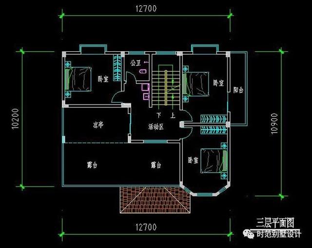三層復(fù)式別墅設(shè)計(jì)方案，10x12米7室4廳多露臺(tái)陽臺(tái)，回到夢(mèng)開始的地方