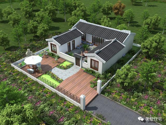 農村平房別墅設計，14x13米5室1廳帶堂屋，蓋好了比別墅更美！