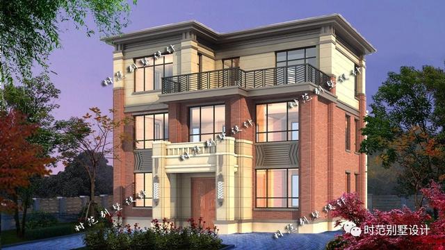 三層新中式別墅設計圖，占地156平面寬12米，毛坯造價45萬，返鄉建房非它莫屬