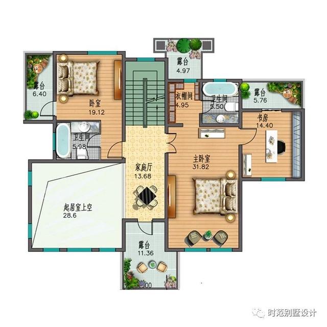 新中式三層復(fù)式別墅設(shè)計方案，16x12米帶車庫多露臺，美觀大氣適合自建