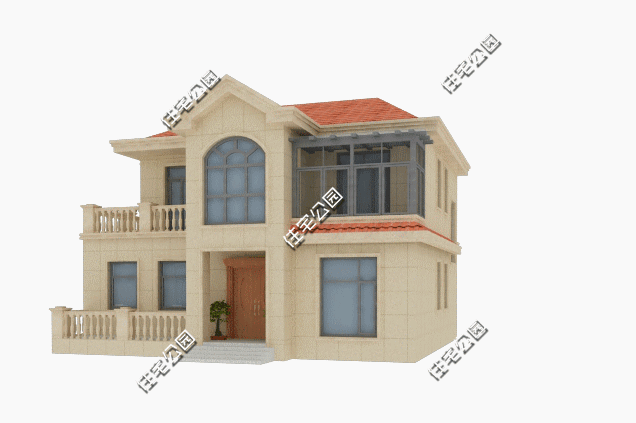 二層歐式農村別墅設計圖紙，二層設有陽光房，毛坯30萬你會建嗎？