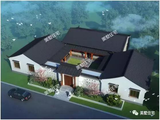 中式合院一層別墅設計圖，有家有院有品位，傳承百年