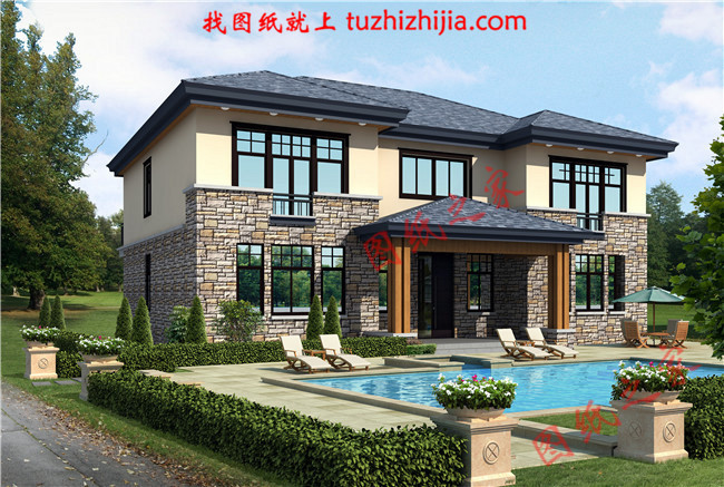 農村40萬左右房子圖片及設計圖,非常簡單大氣的二層別墅！