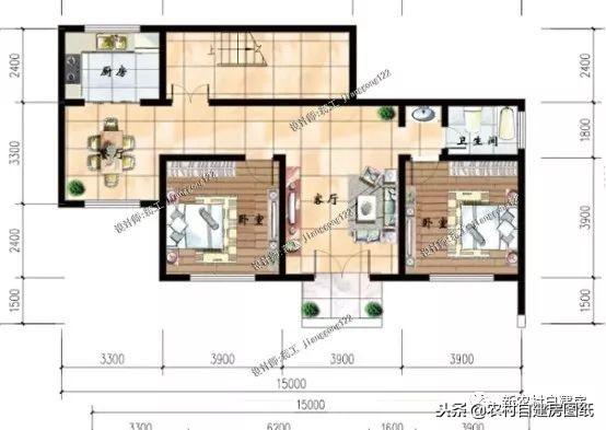 2套農村二層平頂住宅設計，還帶小院子，北方農村一家一套，簡單耐看又實用