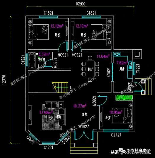 看看這三套二層別墅設計圖，你說農村自建房要不要玄關呢？