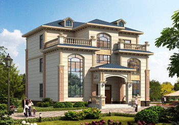 2026最新款50萬左右農村三層別墅設計圖,客廳中空