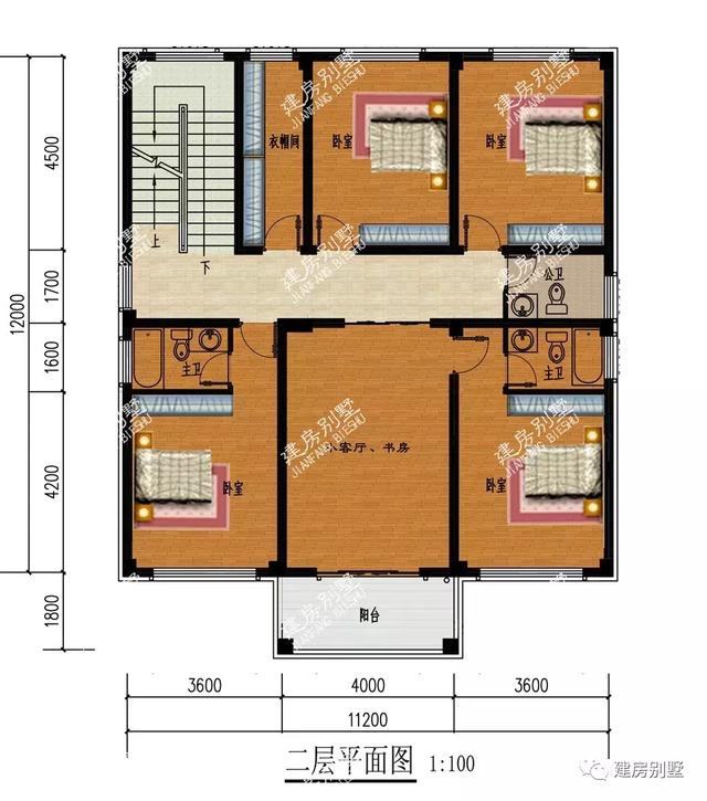兩套二層別墅戶型圖，面寬11米，非常受浙江和河南人的喜歡