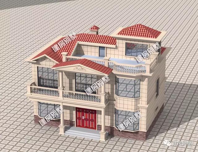 簡單實用型二層半農村別墅設計，14.5×11.1米南北通透有飄窗，主體27萬