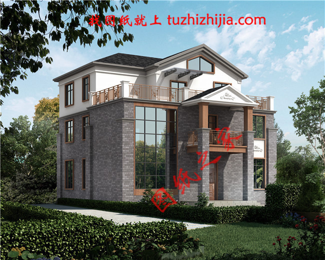 三層農(nóng)村100萬別墅款式圖片，豪華大氣的別墅絕對給你掙足了面子！