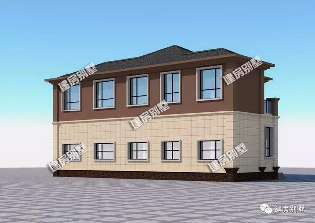 現代風格農村二層別墅，17×11.64米內配柴火房，簡約夠實用