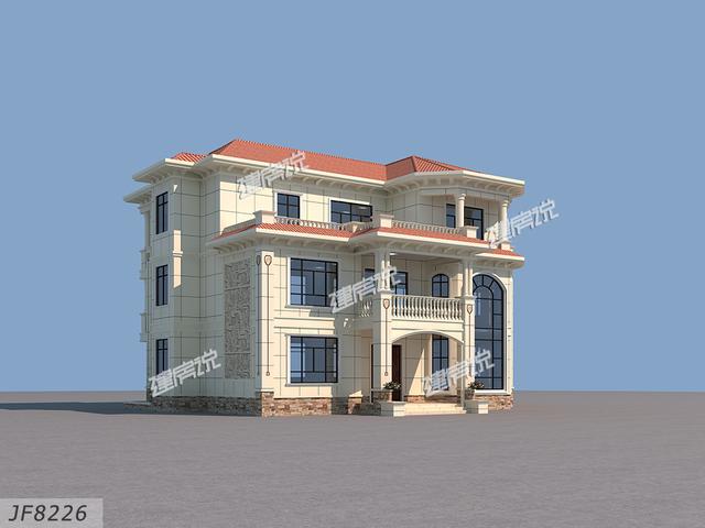 歐式豪華三層別墅設計，帶地下室和挑空客廳，樓中樓高檔又大氣