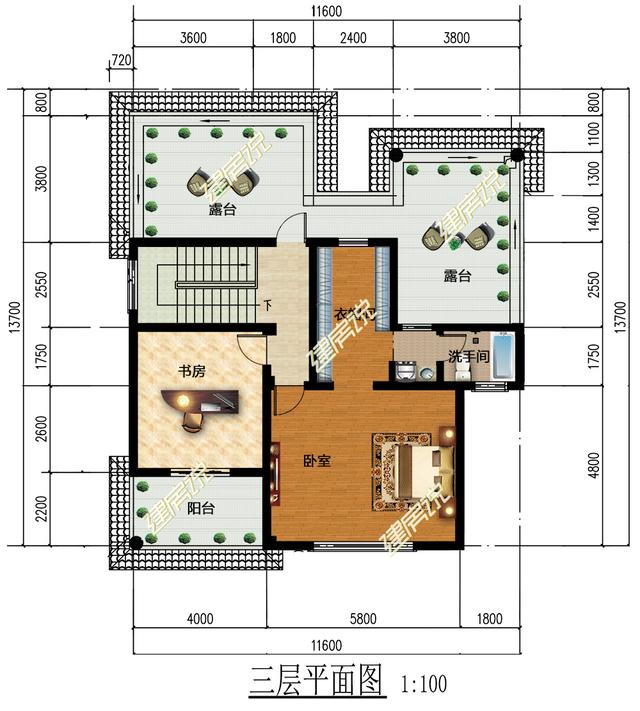 非常漂亮的三層農(nóng)村別墅，11x12米三種建造方案，了解一下不吃虧
