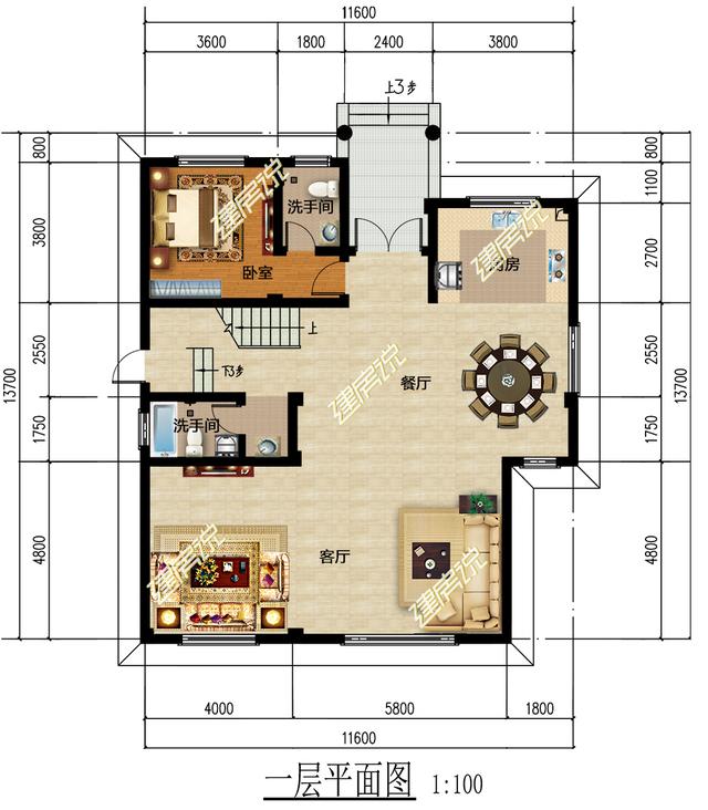 非常漂亮的三層農(nóng)村別墅，11x12米三種建造方案，了解一下不吃虧