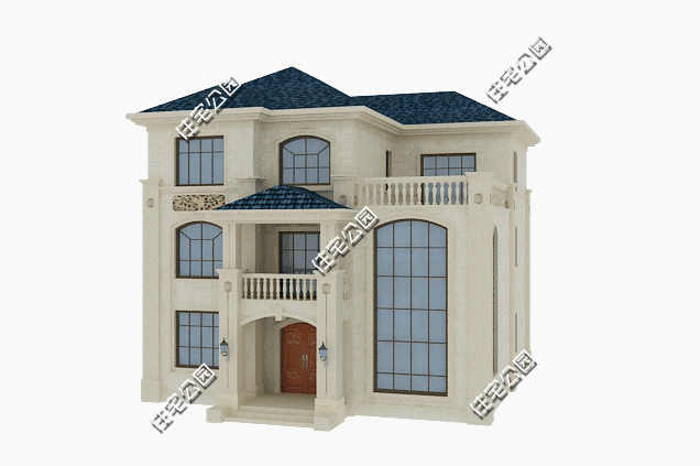 占地160平的三層別墅設計，挑空客廳配坡屋頂，這樣房子適合農村建造