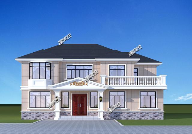 二層花園別墅設計，農村自建只要二三十萬，太驚喜了