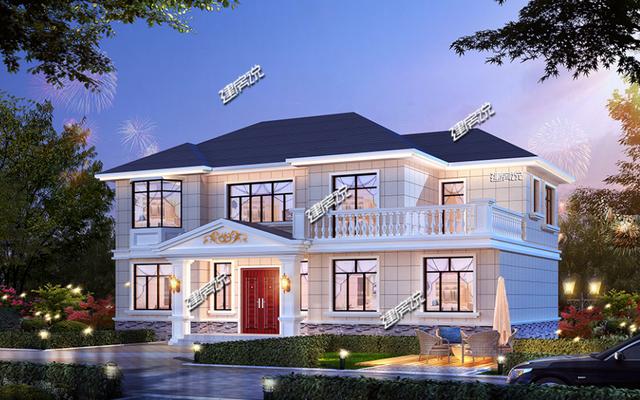 二層花園別墅設計，農村自建只要二三十萬，太驚喜了