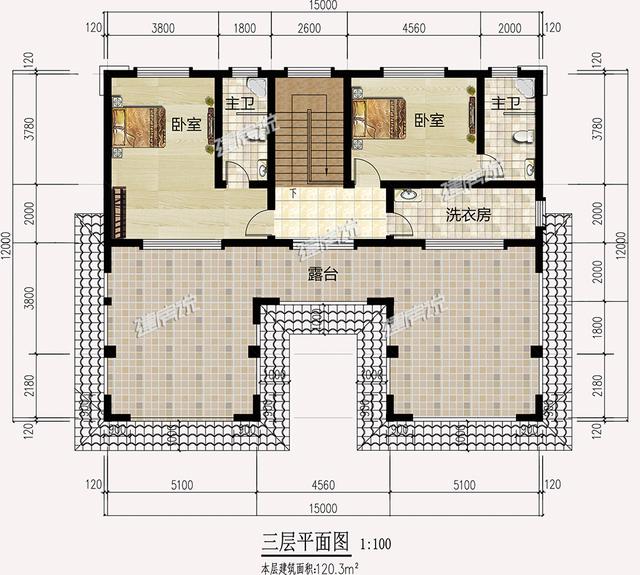 新中式三層別墅設計圖，15x14米帶挑空客廳旋轉樓梯，這才是高檔住宅