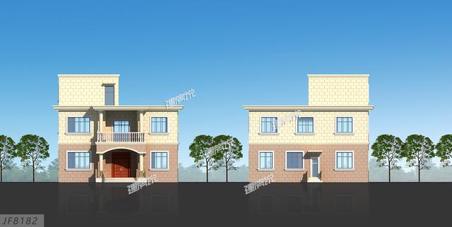 平屋頂二層別墅設計圖，還帶陽光房好，看又實用