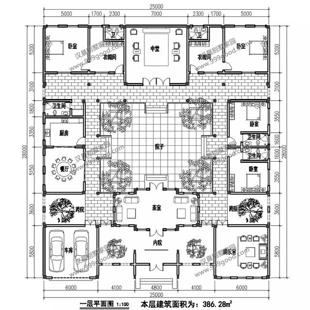 25X28米的一層別墅設(shè)計(jì)方案，超氣派的農(nóng)村養(yǎng)老房，你喜歡嗎？