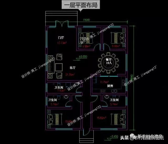 5套農(nóng)村一層別墅設(shè)計圖，10萬15萬20萬就能建好，你看中哪款了