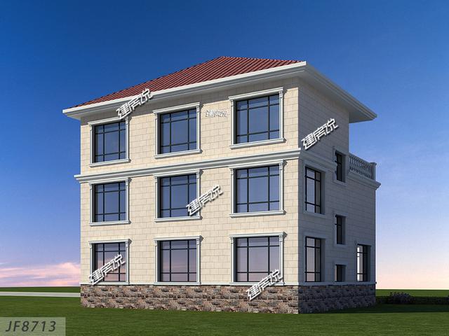 簡單大氣的歐式三層別墅設計圖，占地方正，好戶型越住越有錢