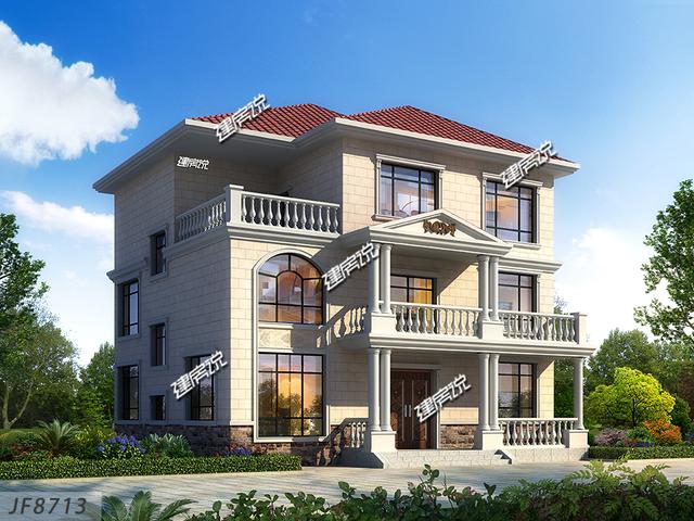 簡單大氣的歐式三層別墅設計圖，占地方正，好戶型越住越有錢