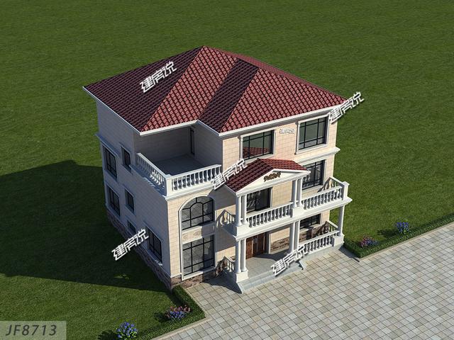 簡單大氣的歐式三層別墅設計圖，占地方正，好戶型越住越有錢