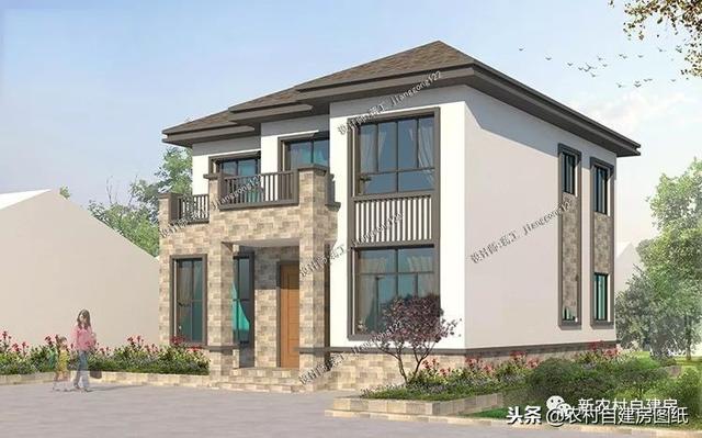 7套100平左右的農村別墅設計圖紙，4套二層3套三層，小戶型精致實用！