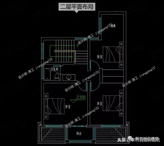7套100平左右的農村別墅設計圖紙，4套二層3套三層，小戶型精致實用！