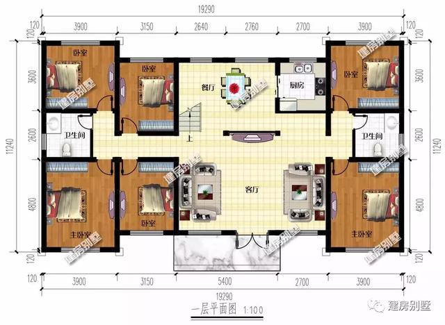 19×11米二層農村別墅設計圖紙，戶型大氣，老家的房子就該這樣建