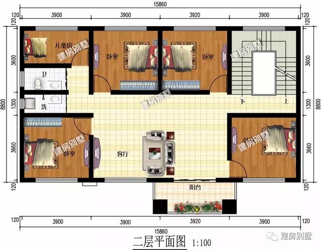 16×9米三層農村別墅設計方案，光臥室就是12個，氣派又實用