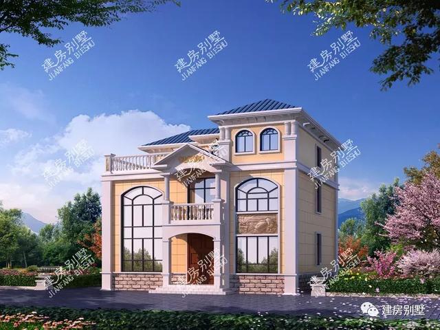 兩套三層自建房設計圖，都帶獨立廚房，第一套平屋頂，漂亮又省錢