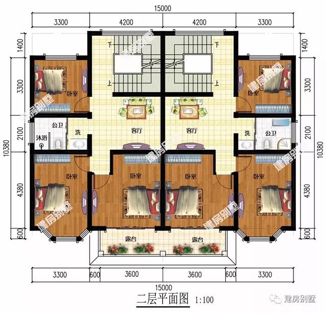 兩套非常漂亮的雙拼別墅設(shè)計，城里房子再多，農(nóng)村也不能少一棟屋