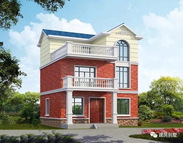 小面寬的農村三層別墅設計，簡單又實用，施工隊極力推薦