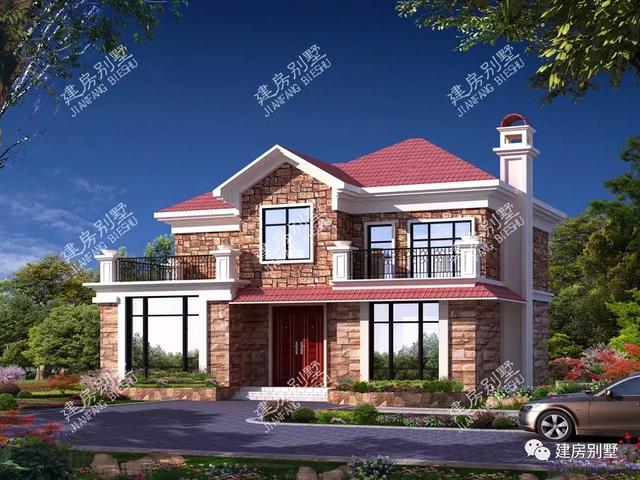 外觀非常漂亮的農(nóng)村二層自建房設(shè)計(jì)，主體25萬，絕對的物有超值