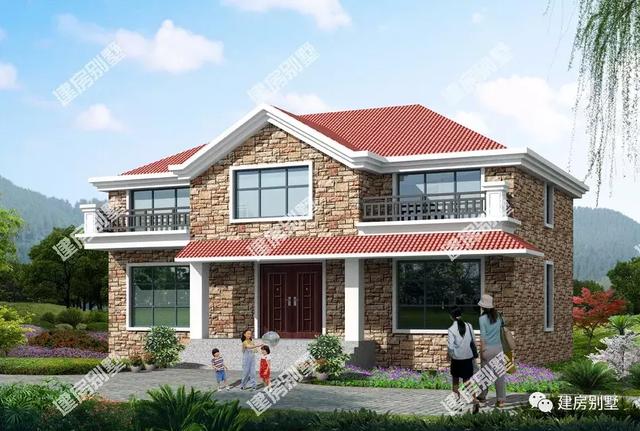 外觀非常漂亮的農(nóng)村二層自建房設(shè)計(jì)，主體25萬，絕對的物有超值